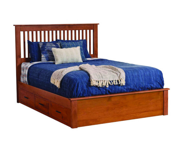 Williamsport Slat Bed With Drawer Units to the Floor