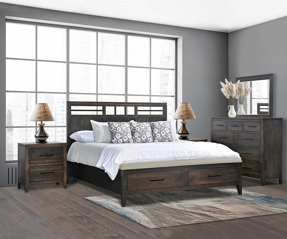 Oslo Panel Bed With Black Inserts, Footboard Storage And Bench - Image 4