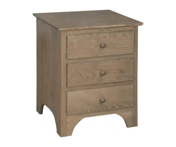 Shaker Three Drawer Nightstand